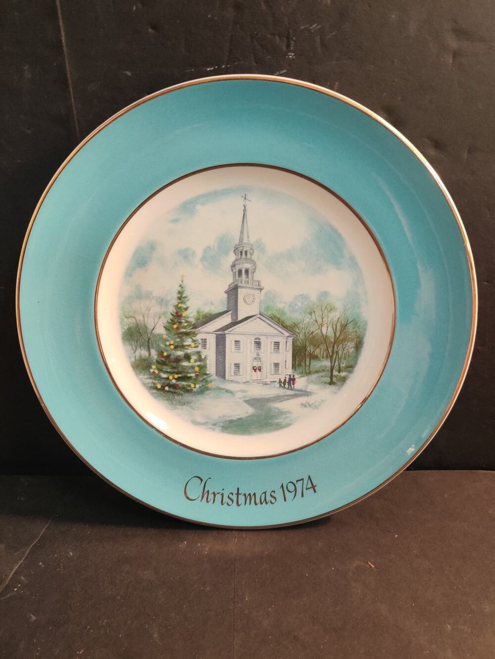Vintage 1978 Christmas Plate Series Country Church Enoch Wedgwood Tunstall